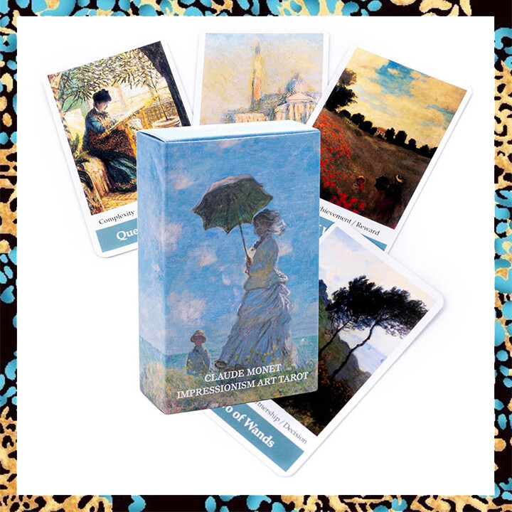 Claude Monet Impressionism Art Tarot Card Deck with Paper Guide Book | Standard Big Size 12x7cm | 78 Sheets Tarot Cards and Guidebook English Version