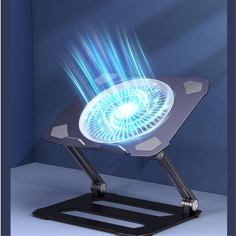 JOMAA support Laptop Stand with Cooling Fan Big Adjustable Ergonomic Notebook Stand Foldable Cooler Laptop Riser Aluminum Laptop Holder For 11-17.3 inch