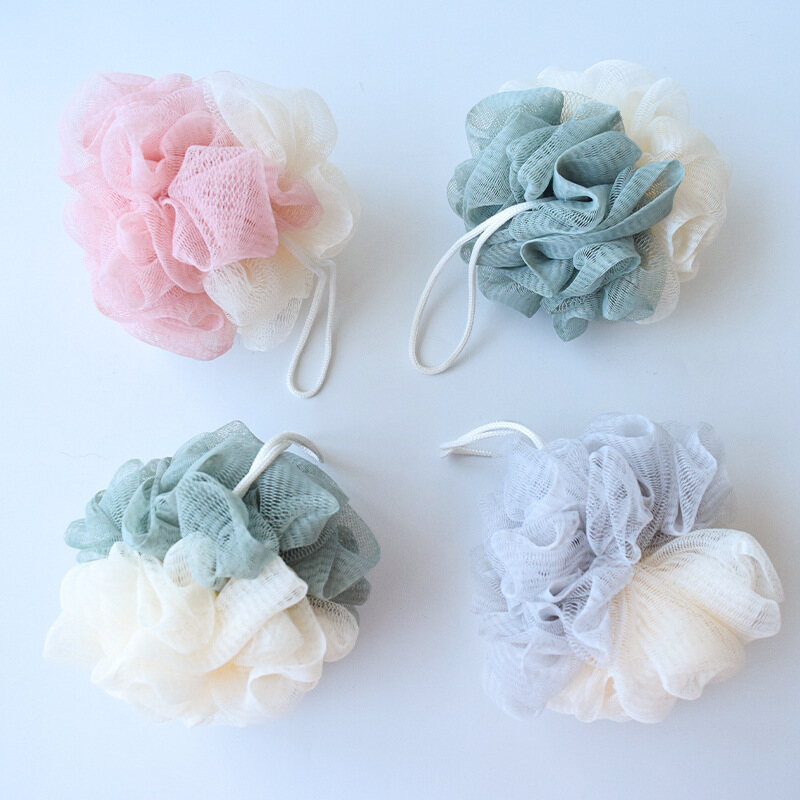 2 Color Large Bath Ball Bath Flower Back Rub Bath Flower Color Matching Home Bath Bath Ball Wholesale Body Scrubber Bath Sponge