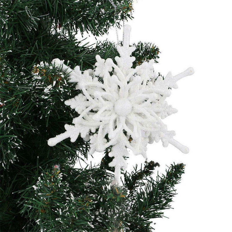 12cm 3D Ice White Snowflake Hanging Ornaments Christmas Tree Decoration