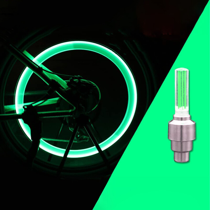 SAWU Neon Bike Spoke Light Mini LED Bicycle Taillight MTB Wheel Tire Nozzle Valve Caps Lamp Cycling Warning Head Rear Light