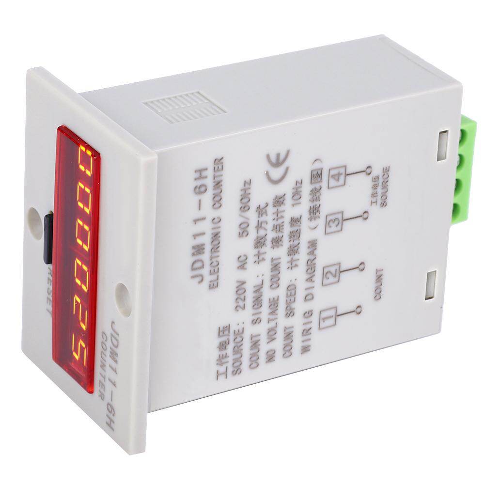 Electronic counter, JDM11-6H 6 digit electronic LED digital display counter relay without voltage counter AC220V