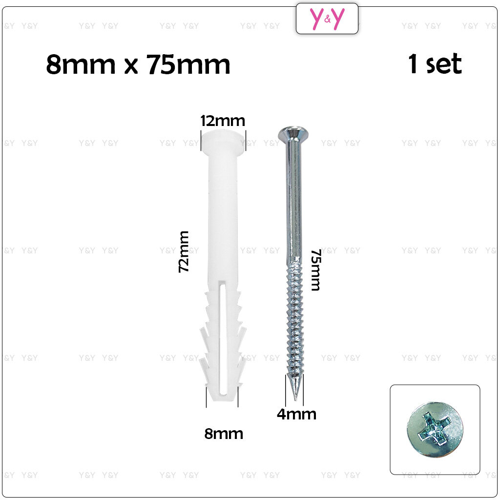 Y&Y Eco Nylon Wall Plug with Screw / Nylon Plug Nail / Wall Shelve