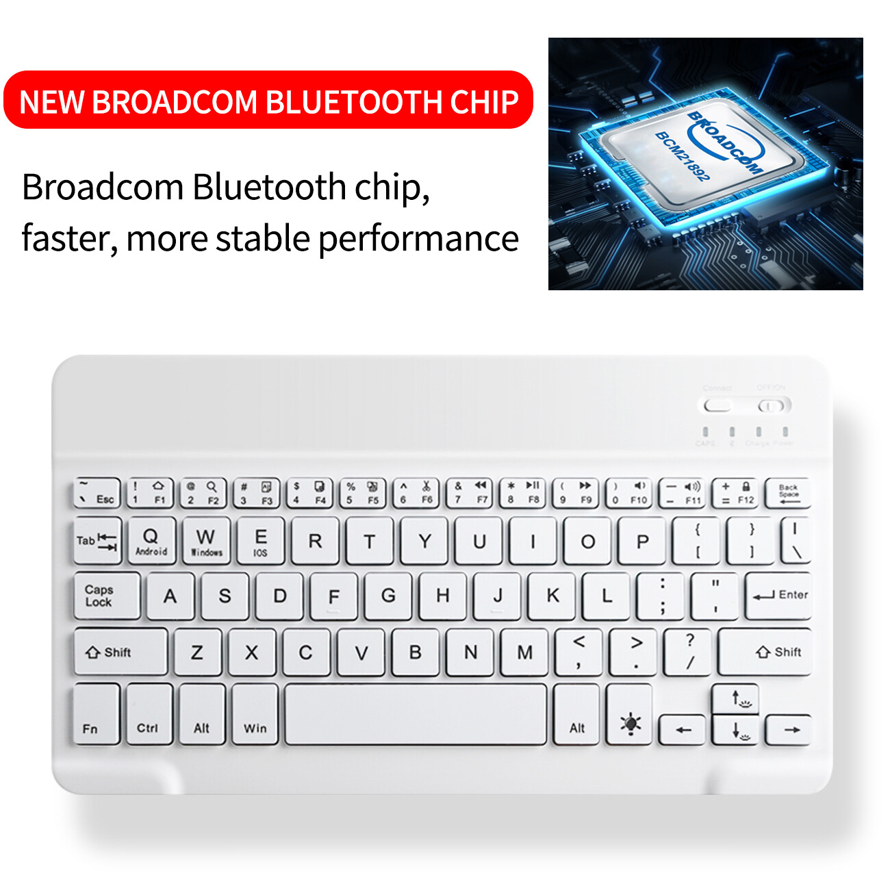 KENKE Bluetooth keyboard iPad wireless keyboard Computer mobile phone ipad keyboard Matte touch Brushed panel  Keyboard ABS Workable Tablets Smart Phones Gaming keyboard computer keyboard Lighting
