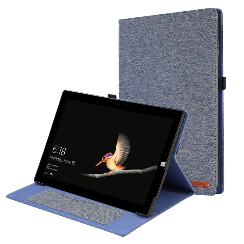 Đứng Bìa trường hợp đối với Microsoft Surface Pro 9 Pro 8 12.3 13 inch vỏ bề mặt Pro 7 6 5 4 trường hợp Jeans vải chất liệu da PU trường hợp