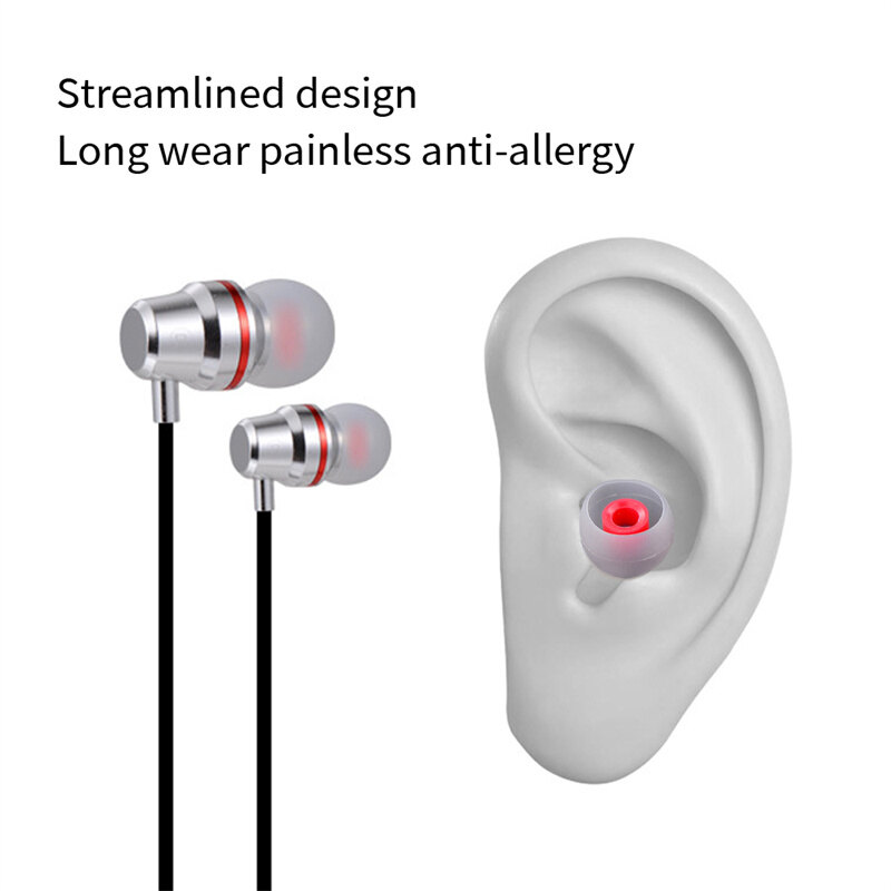 3 cặp Silicone trong tai Tai nghe bao gồm nắp thay thế Earbud lời khuyên nút tai nghe nhét tai Earplug Miếng đệm tai đệm thời trang phổ quát eartips