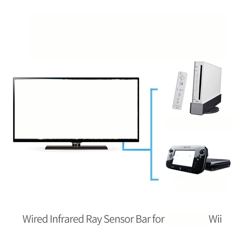For Wii Sensor Bar Silver Sensor Bar Wired Receivers IR Signal Ray USB Plug Replacement for Nitendo Remote