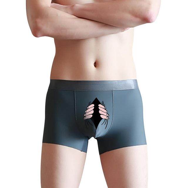 Fashion clothes} Men Silk Underwear Cartoon Boxer Mens Panties Man