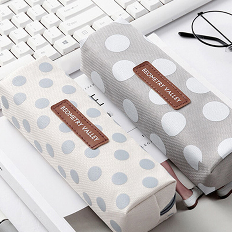 【ZNBY】Cute, Fresh, Canvas Pencil Case, Multifunctional Large-capacity Pencil Case for Elementary and Middle School Students, Stationery Box