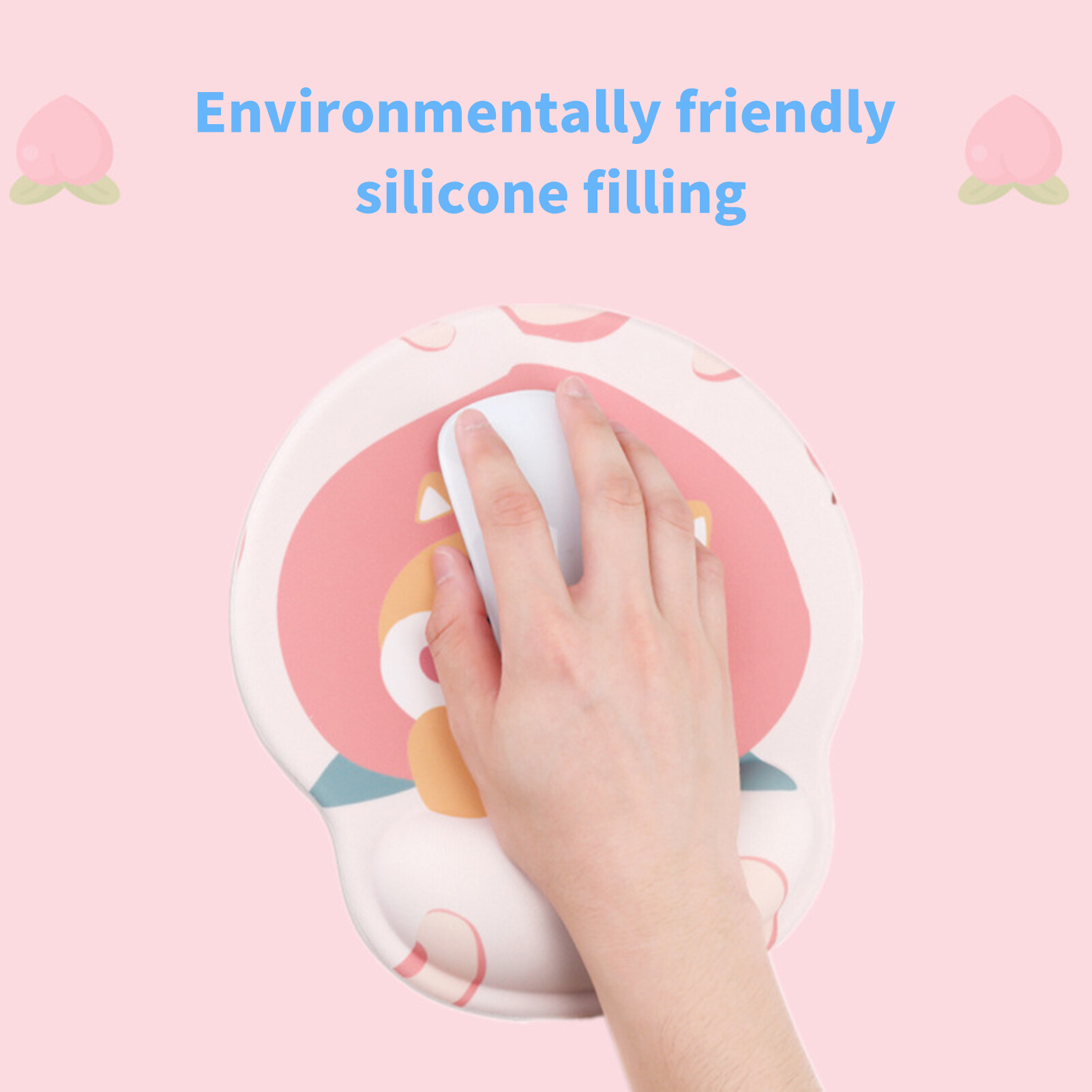 Mouse pad non-slip wrist rest mouse pad soft peach dog printing computer office home supplies