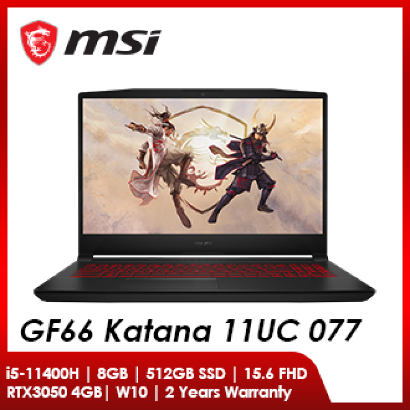 MSI GF66 11UC-077MY (i5-11400H / 8GB RAM / 512GB SSD / RTX 3050 4GB / 15.6 FHD 144Hz / W10) Malaysia