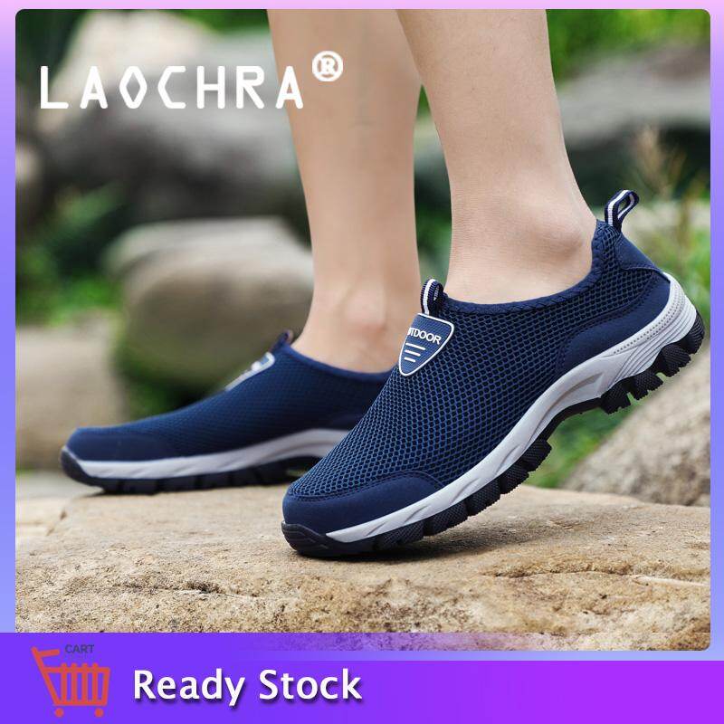 LAOCHRA Sneakers Men Slip-On Lightweight Mesh Men Outdoor Shoes Big Size 39- 49 Casual Breathable Waterproof Male Sneakers