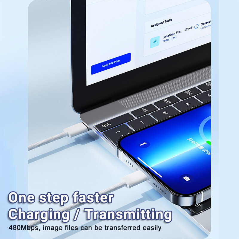 DISOUR USB C Cable for iPhone 15 PD 60W Fast Charging Cable Type C Braided Fast Charging Cable for Xiaomi Huawei iPhone 15 Pro Max Support Data Transfer