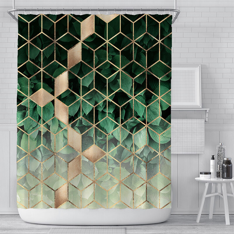 Bộ Rèm Tắm Không Thấm Nước Với 12 Móc Rèm Phòng Tắm Hình Tam Giác PEVA, Vải Polyester Chống Nấm Mốc Khi Tắm, Để Trang Trí Nhà Cửa