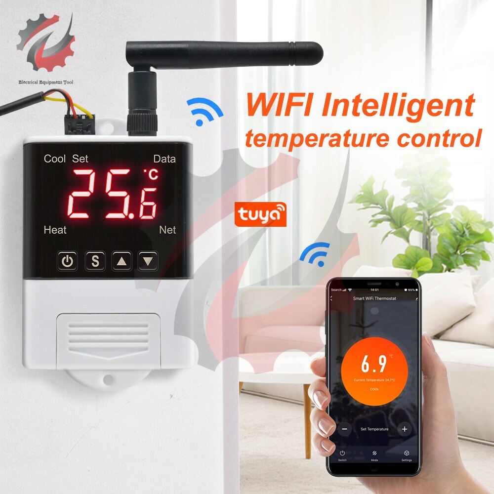 {：“》： DTC1201 2201 AC 110V 220V Thermostat NTC Sensor Digital Display Wifi Temperature Controller Electronic Digital Thermoregulator