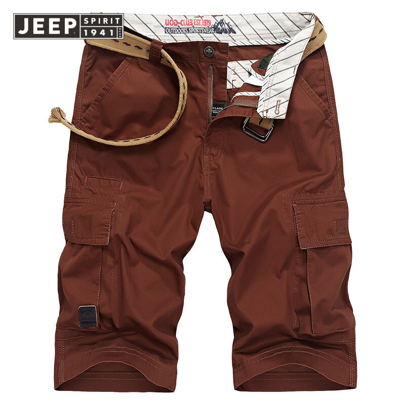 Jeep spirit summer shorts men's young men's large size loose casual multi-bag sports 5-minute trendy pants