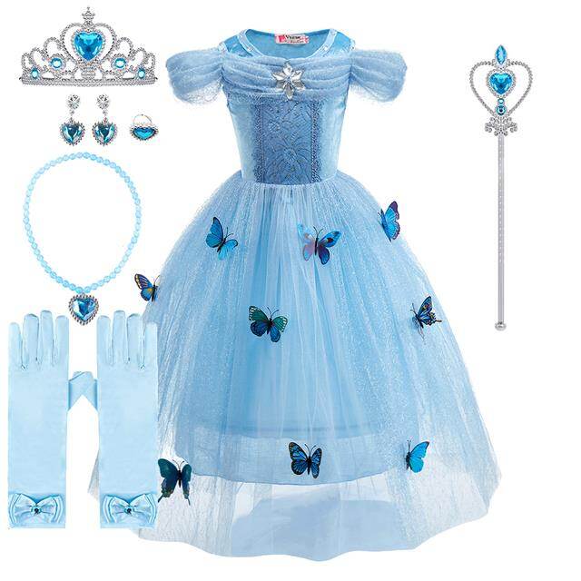 Halloween Princess Dress Girls Fairy Tale Cinderella Costume Children Fancy Cosplay Clothes Kids Christmas Party Elegant Dress