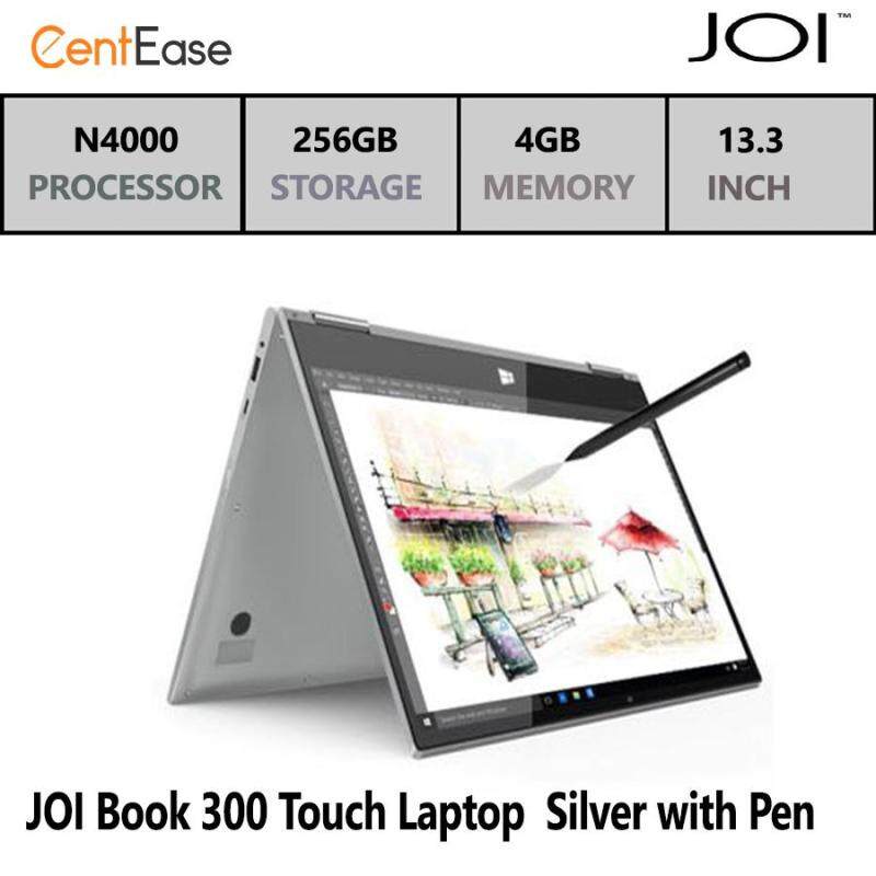 JOI Book 300 Touch Laptop - N4000| W10| 13.3 FHD IPS| 4GB| 32GB+256GB SSD| Silver with Pen Malaysia