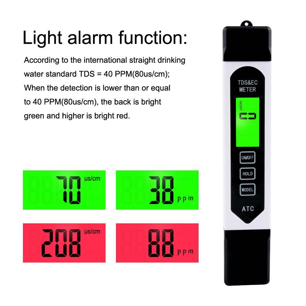 yieryi Digital 1pcs pH Meter + 1pcs TDS/EC Meter Temperature Conductivity Analyzer with backlight