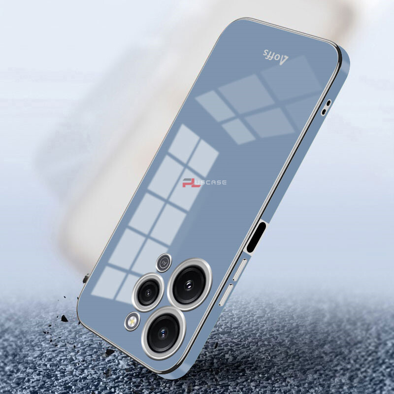 PlusCase for Xiaomi Redmi 12 4G 6D Plating Soft Case Lens Protector Square Frame Silicone Glossy Shockproof Phone Back Cover