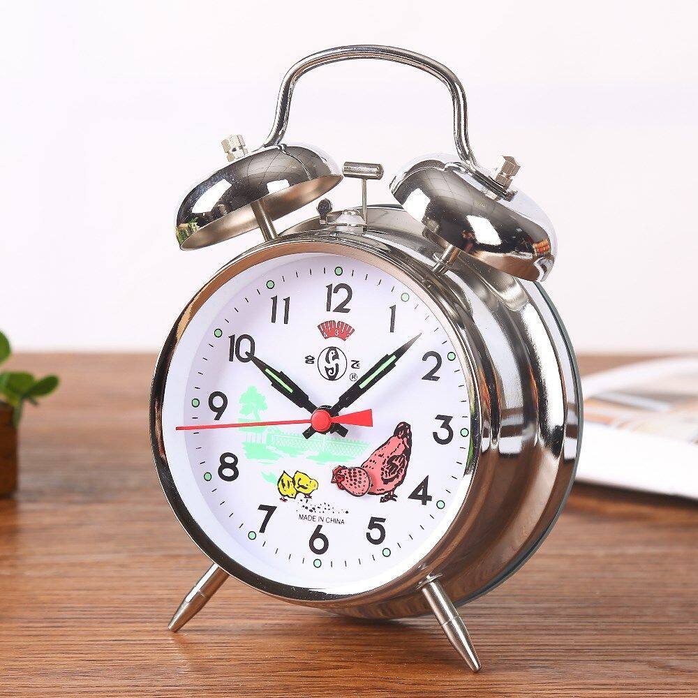 Đồng Hồ Báo Thức Đồng Hồ Cổ Điển Lên Dây Cót Cơ Khí Nhạc Chuông Ngoại Cỡ Đồng Hồ Đầu Giường Học Sinh Đồng Hồ Chuông Kim Loại