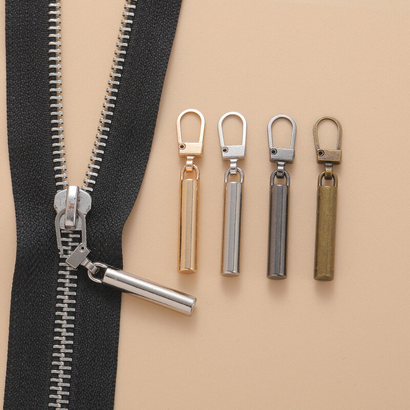 Easy To Use Electroplating Process Not Easy To Loosen Removable Zipper Head Pulling Accessories Metal Zipper Head