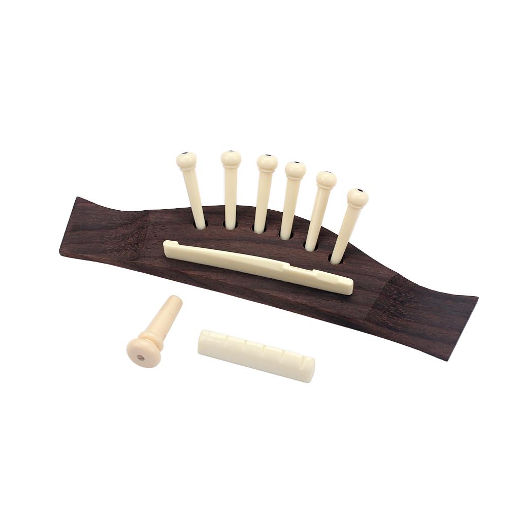 Cây Cầu Gỗ Hồng Mộc Đàn Guitar Dân Gian Baoblade + Chân Cầu Xương Bộ Đai Ốc Yên Ngựa