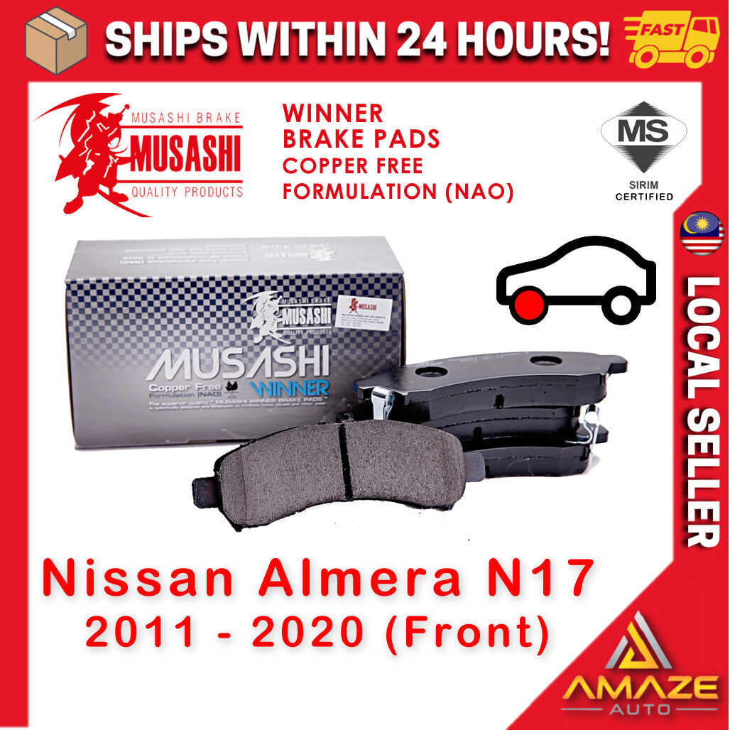 Musashi Winner Brake Pad (Copper Free NAO) for Nissan Almera N17 (2011