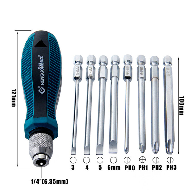 【New Arrival】With Magnetic Cross Slotted Precision Screwdriver Combination Repair Tool 9Pcs Mini Multi-Function Screwdriver Set