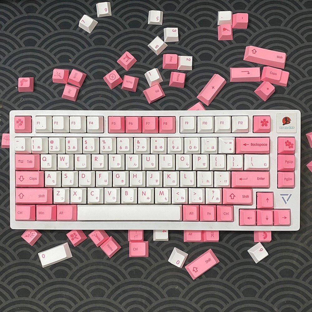 Sakura Keycaps PBT Dye-sub Cherry Profile Keycaps Custom mechanical keyboard keycaps