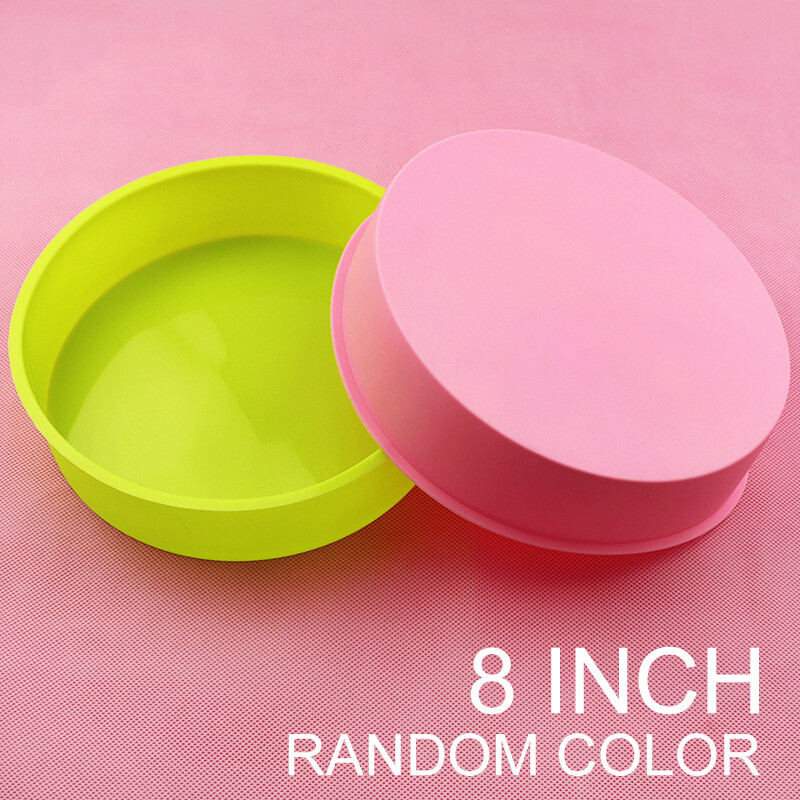 BOKALI 1PCS 8" Silicone Round Cake Pan Tins Non-stick Baking Pan Mould Bakeware Tray New (Random color)