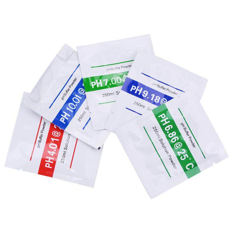 5pcs/lot PH Buffer Powder for PH Test Meter Measure Calibration Solution 4.01/6.86/7.0/10.01/9.18 Calibration Point