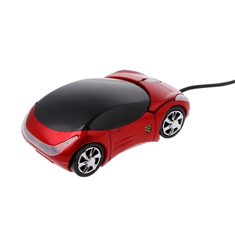 Chuột Quang 2 Đèn Pha Sáng Tạo Có Dây USB Hình Xe Hơi Mini 1000DPI, Dành Cho Máy Tính Xách Tay PC