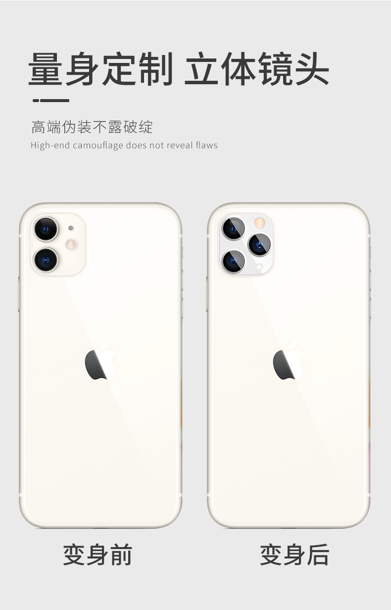 Bán chạy cho iPhone 11 Pro Max ống kính máy ảnh Thay đổi thứ hai cho iPhone 11 Pro Max Cover bảo vệ kính cường lực Len