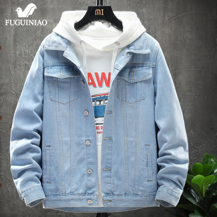 Fuguiniao Men's jacket denim jacket M-3XL