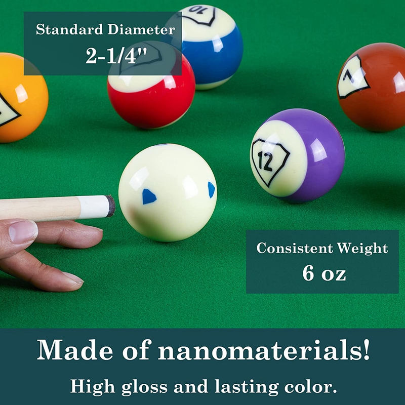 Billiard Balls Pool Table Accessories 2-1/4" Regulation Size 17 Pool Balls Billiard Set