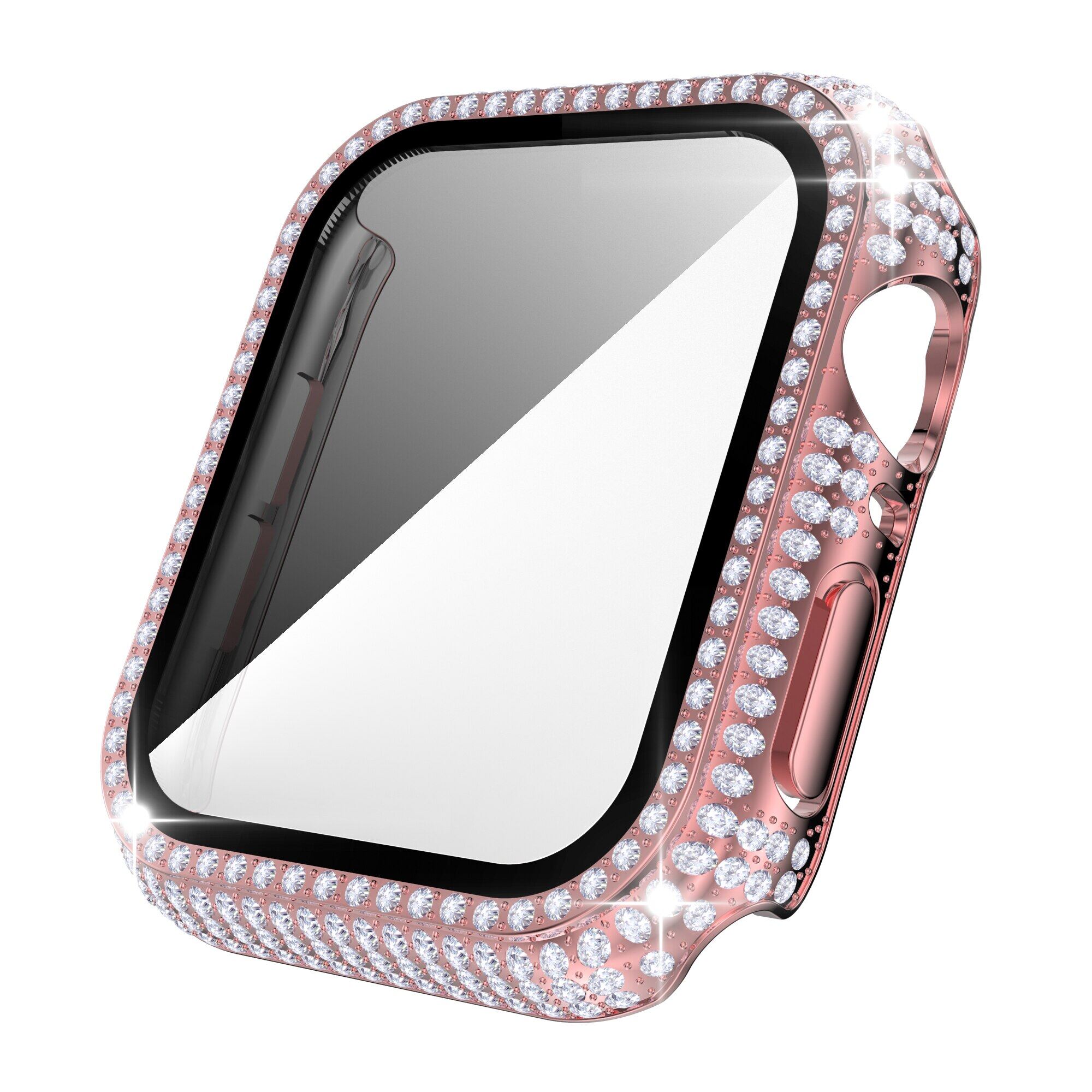 Diamond Watch Case For Apple Watch Case 41mm 45mm Accessories PC Screen Protector Bumper Protect Shell For Apple Watch Series 7 case