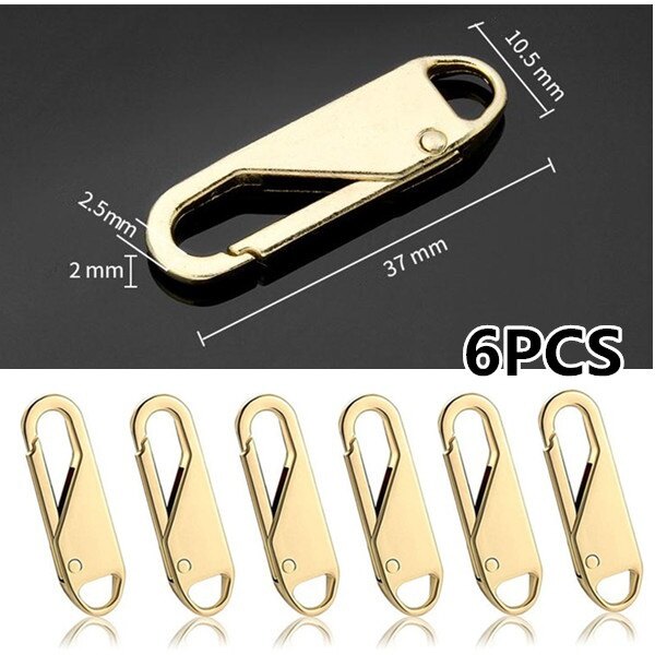 Dream Hunter 6 Pcs/lot Removable Detachable Zipper Pull Pull-Head Pull-Down Bag School Bag Down Jacket Coat Universal Zipper Buckle Diy 2021