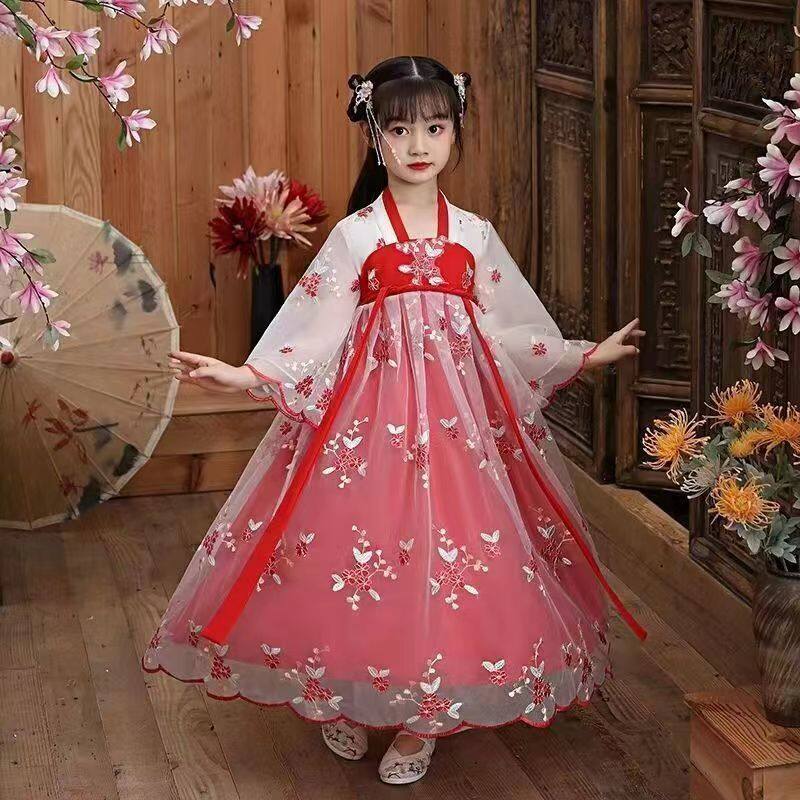 HolidayAngel Girls dress autumn dress Tang dress ancient dress little girl chiffon dress chinese clothing HAE600