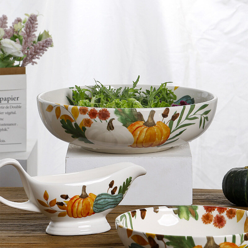 Omk Mỹ phong cách nông thôn underglaze bát Gốm cao xô bát bát canh lớn