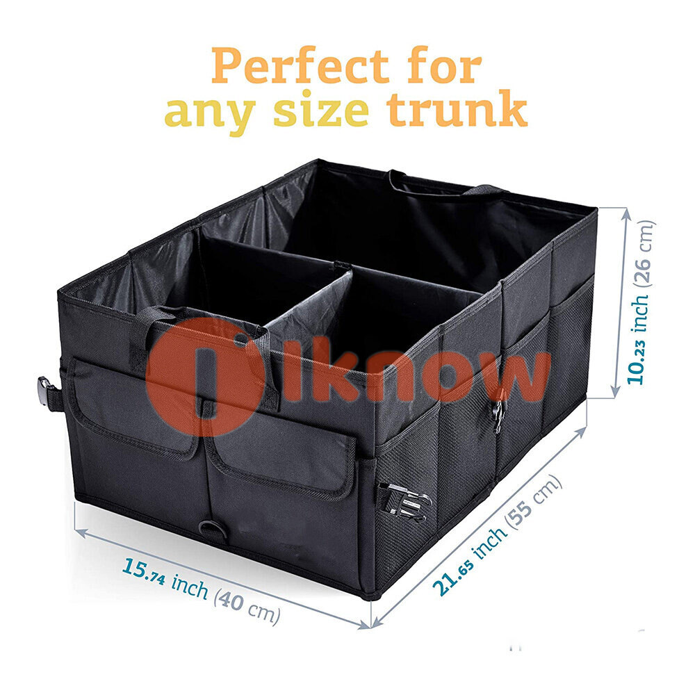 I know 2000L Car Storage Box Black Foldable Bit Capacity Car Storage Organizer Car Boot Organizer Large Carpet Storage Bag Tools Travel Tidy Hook Loop Storage bag Car Trunk Organizer Storage Box Bag Foldable Soft Felt Auto Car Boot Organizer Travel Bag