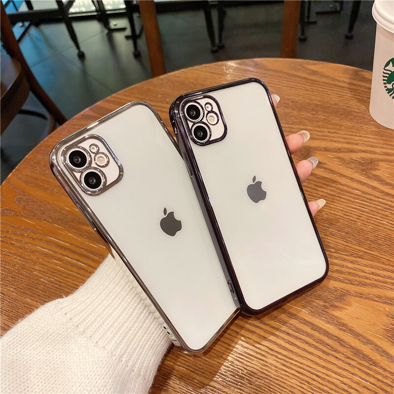 Ốp mạ gọng vuông cổ điển sang trọng cho iPhone 16 Pro Max 15 Pro Max 14 Pro Max 13 Pro max 11 Pro Max 12pro Max SE 2020 iPhone x XR XS Max 7 8 Plus 14 15 16 Plus Ốp vỏ lưng trong suốt mềm