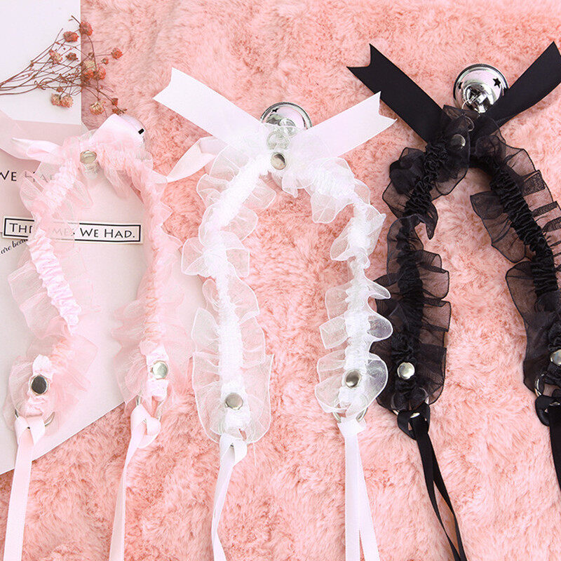 Women's Cute Collar Gothic Simple Sexy Lace Lovely Pendant Bow Knot Bell Choker Necklace Neck Dress for Girls Party
