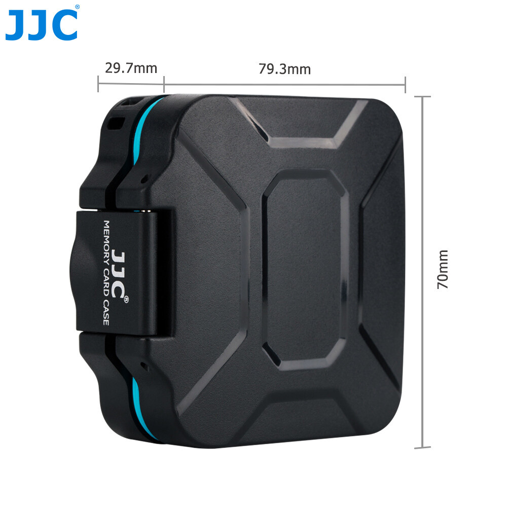 JJC Deluxe 8 Slots Compact Memory Card Case Holder Box Organizer for SD microSD SDXC microSDXC SDHC microSDHC TF Card, Travel-Friendly Memory Card Container with Water-Resistant and Shockproof Function
