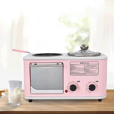 3 in 1 Oven Omelette Frying Pan Electric Household Breakfast Machine Food Steamer Mini Bread Toaster Baking