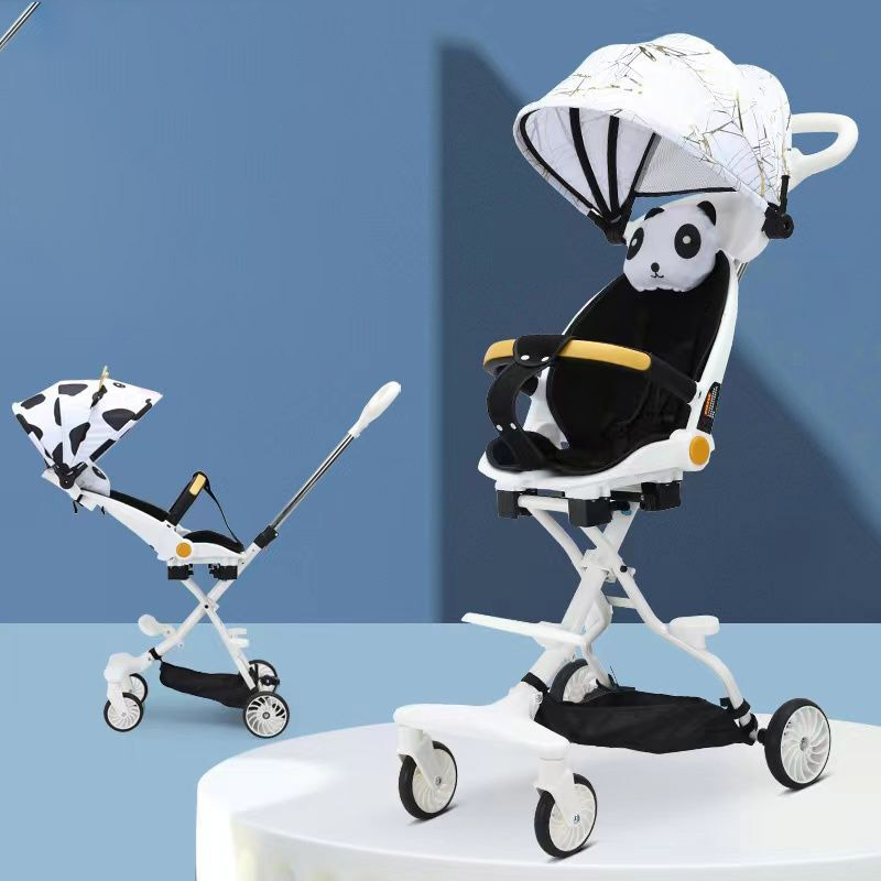 JOYNCLEON Four-wheeled children's and infants' two-way lying handcart with baby walking artifact 1-6 years old and light folding.