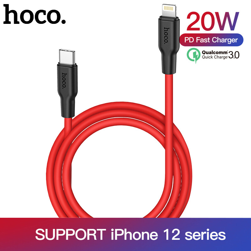 HOCO  X21 Plus USB C Cable to Lightning Cable For iPhone 12 Mini  For iphone 12 Pro Max PD20W  Fast Charging Type C Cable to iphone Data Cable For Macbook Pro