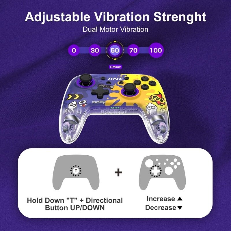 Bộ Điều Khiển Không Dây IINE Splatoon Độc Quyền Hỗ Trợ Đánh Thức Hỗ Trợ NFC Amiibo Tương Thích Nintendo Switch/Switch Lite/Switch OLED