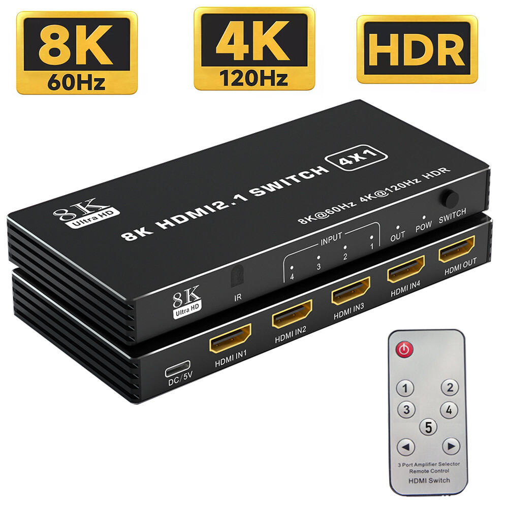 HDMI Switch 4K 120Hz 8K 60Hz HDMI Switcher for Xbox Series