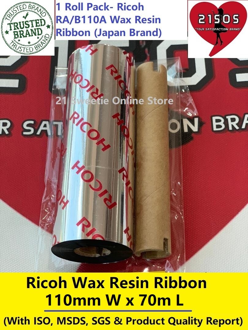 [1 roll] Ricoh Wax Resin Ribbon 110mm x 70m Premium Thermal Transfer